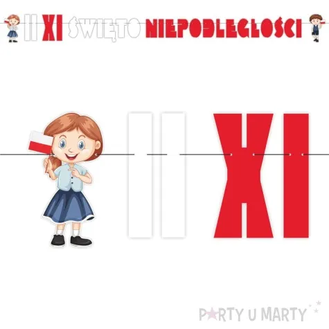 baner flagi swieto niepodleglosci dzieci bialo czerwony 2 3 m