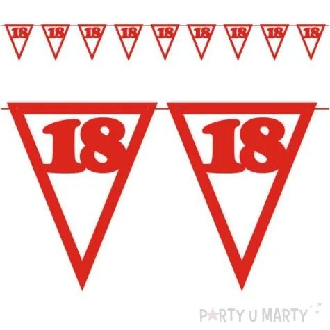 baner flagi urodziny 18 czerwony 3 6 m