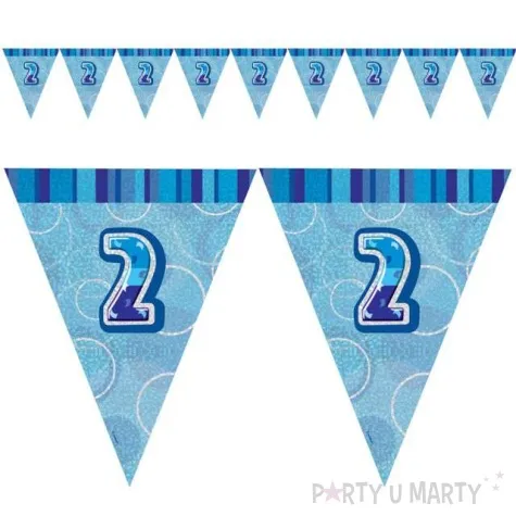 baner flagi urodziny 2 glitz blue niebieski 2 7 m