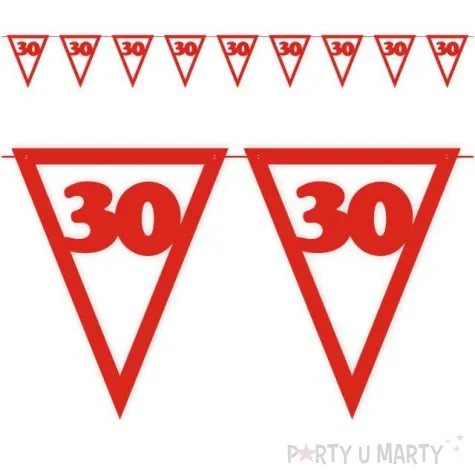 baner flagi urodziny 30 czerwony 3 6 m