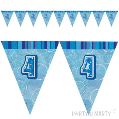 baner flagi urodziny 4 glitz blue niebieski 2 7 m