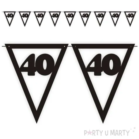 baner flagi urodziny 40 czarny 3 6 m