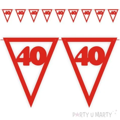 baner flagi urodziny 40 czerwony 3 6 m