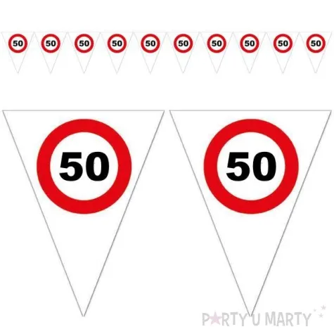 baner flagi urodziny 50 traffic birthday funny fashion 5 m