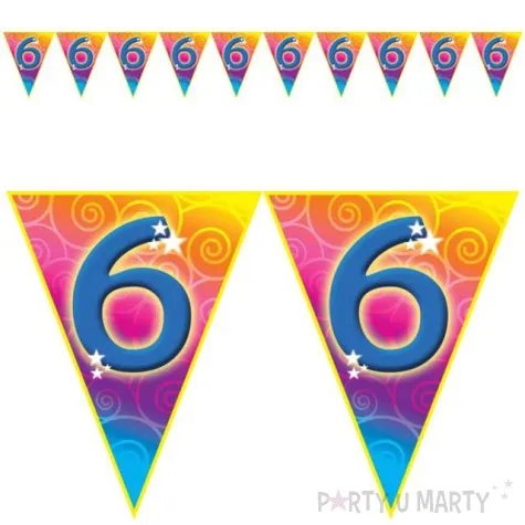baner flagi urodziny 6 rainbow swirl funny fashion 5 m