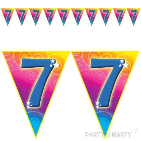 baner flagi urodziny 7 rainbow swirl funny fashion 5 m