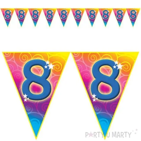 baner flagi urodziny 8 rainbow swirl funny fashion 5 m