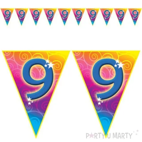 baner flagi urodziny 9 rainbow swirl funny fashion 5 m