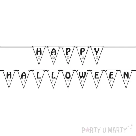 baner flagi wesoly duszek happy halloween czarno bialy congee 5 m