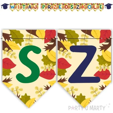 baner flagi witaj przedszkole jesienne listki 3 1 m