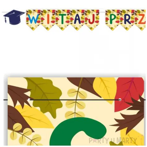 baner flagi witaj przedszkole jesienne listki 3 1 m