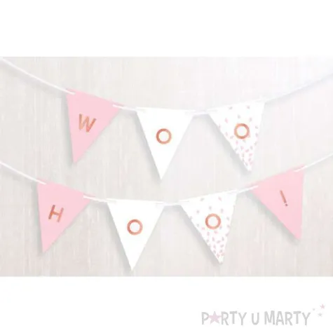 baner flagi woo hoo rozowo bialy amscan 365 cm