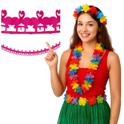 baner flamingi hawajskie rozowy guirca 300 cm