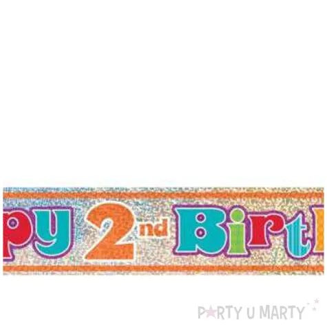 baner foliowy happy birthday 2nd 2 urodziny unique 365 cm