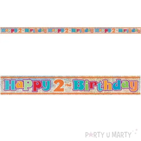 baner foliowy happy birthday 2nd 2 urodziny unique 365 cm