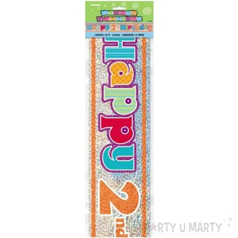 baner foliowy happy birthday 2nd 2 urodziny unique 365 cm