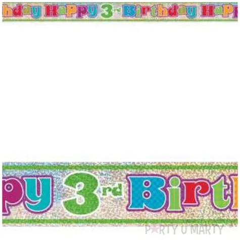 baner foliowy happy birthday 3rd 3 urodziny unique 365 cm