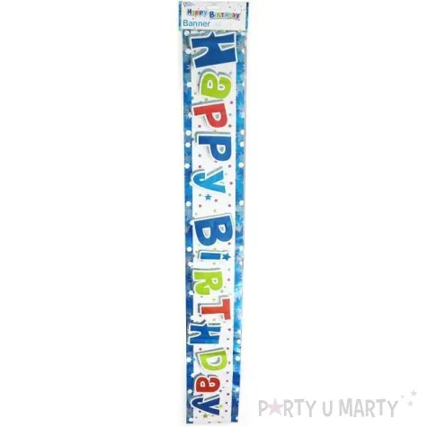 baner foliowy happy birthday niebieski godan 180 cm