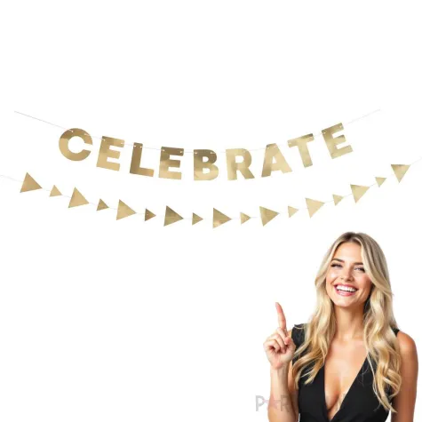 baner girlanda celebrate zloty godan 2 13 cm 2 szt