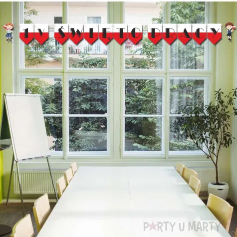 baner girlanda papierowa 1 maja swieto pracy bialo czerwony 2 8 m