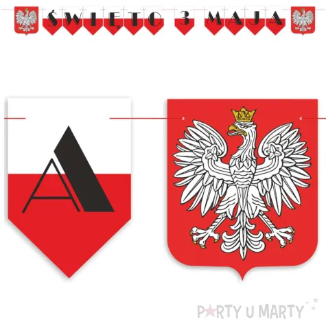 baner girlanda papierowa swieto 3 maja godlo bialo czerwony 2 5 m
