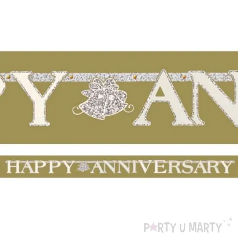 baner happy anniversary 2 3 m x 17 7 cm 1szt