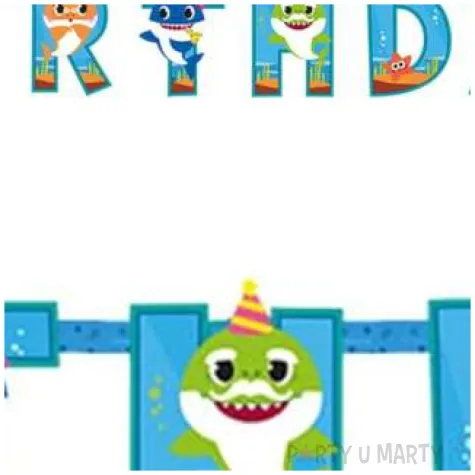 baner happy birthday baby shark amscan 180 cm