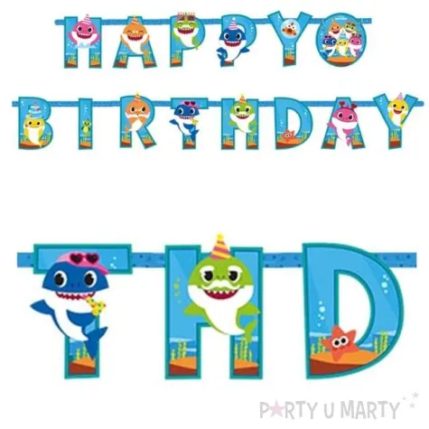 baner happy birthday baby shark amscan 180 cm