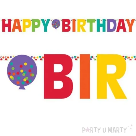 baner happy birthday baloniki mix amscan 320 cm