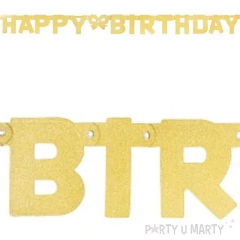 baner happy birthday brokat zlota godan 160 x 11 cm