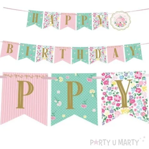 baner happy birthday floral tea party godan 1 7 m
