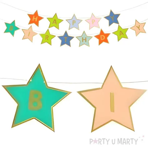 baner happy birthday gwiazdki partydeco 2 6 m