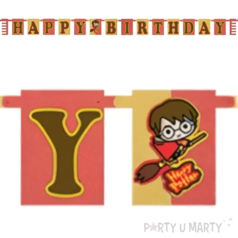 baner happy birthday harry potter czerwony zolty amscan 1 6 m