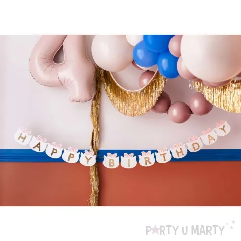 baner happy birthday kotek kremowy partydeco 1 8 m