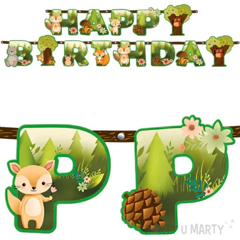 baner happy birthday lesni przyjaciele partypal 2 1 m