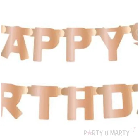 baner happy birthday metalik rozowe zloto godan 160 x 11 cm