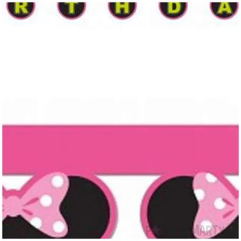 baner happy birthday myszka minnie rozowy procos 200 cm