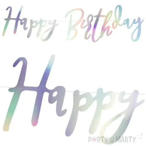 baner happy birthday opalizujacy partydeco 62 cm