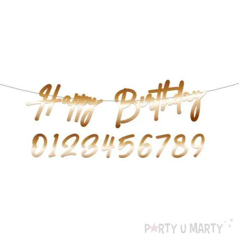 baner happy birthday personalizowany zloty folat 100 cm