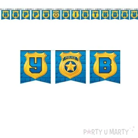 baner happy birthday police party godan 260 x 17 8 cm