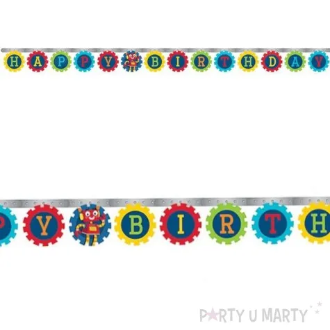 baner happy birthday roboty godan 218 cm