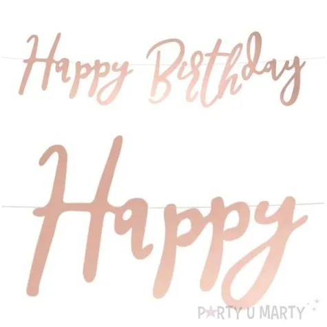 baner happy birthday rozowe zloto partydeco 62 cm