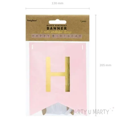 baner happy birthday rozowy jasny partydeco 175 cm