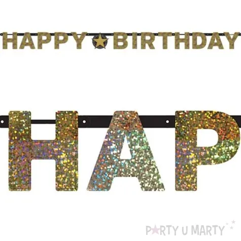 baner happy birthday sparkling celebration gold amscan 213 cm