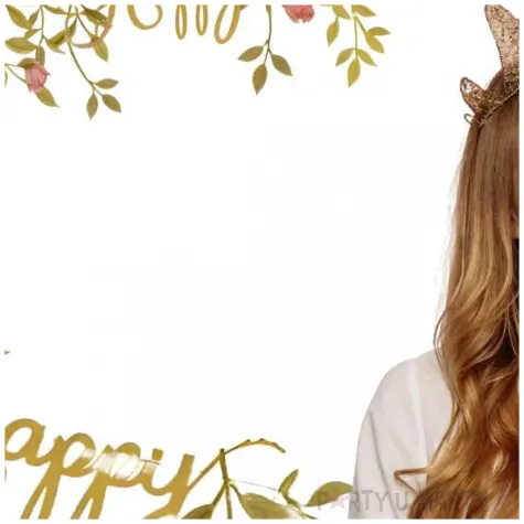 baner happy birthday w zlotym kolorze 130 cm