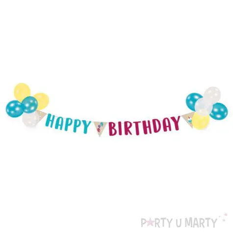 baner happy birthday z balonami amscan