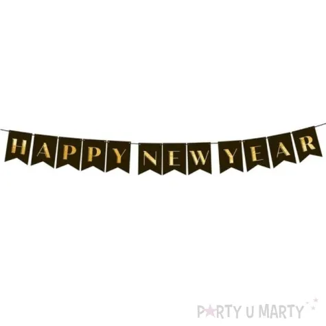 baner happy new year czarny partypal 250 cm