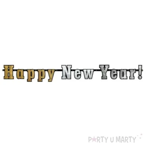 baner happy new year holograficzny partydeco 142 cm