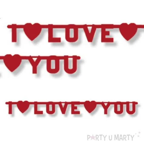 baner i love you czerwony 1 7m x 16 5cm 1 szt