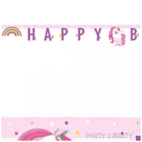 baner jednorozec happy birthday procos 185 cm